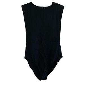 Summersalt High Neck Zip Back One Piece Swimsuit Black Slimming Modest Womens 10